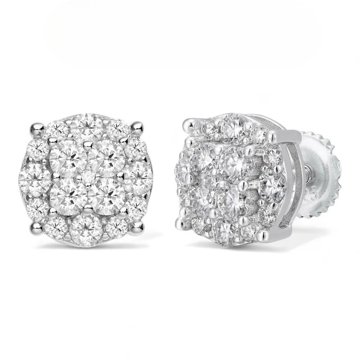 Picture of Stud Cluster Diamond Earrings